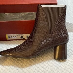 Donald J. Pliner Dark Brown Snakeskin Ankle Boots
